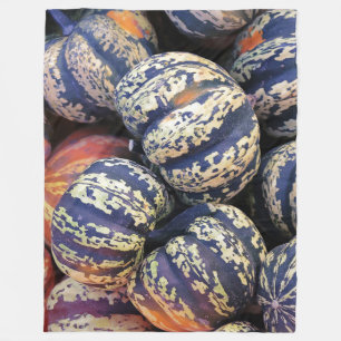 Rustic Striped Pumpkins Fleece Blanket