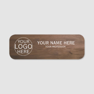 Rustic Style Custom Logo Employee Magnetic Name Tag