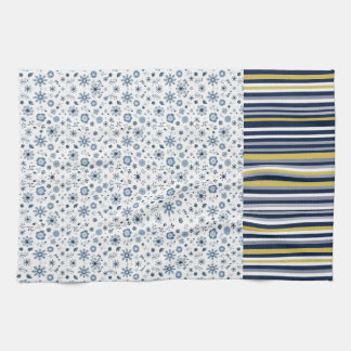 Rustic Style: Soft Stripes with Floral Accents Kitchen Towel