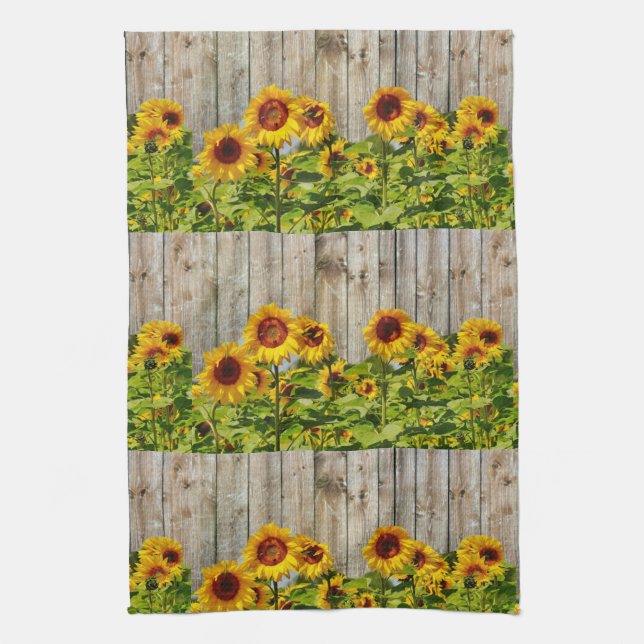 Rustic Style Sunflower Kitchen Towel (Vertical)