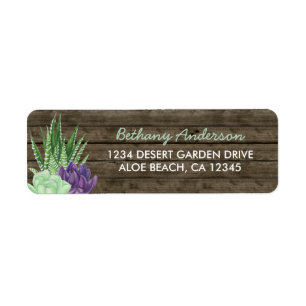 Rustic Succulent & Aloe Vera Adresse de retour Lab