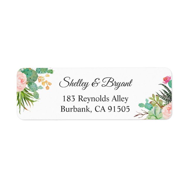 Rustic Succulent Cactus Plants Floral Wedding (Front)
