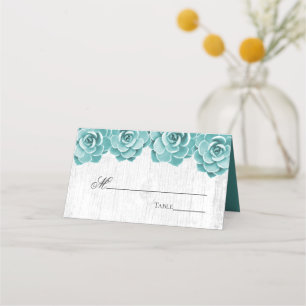 Rustic Succulent Floral Elegant Wedding Table Place Card