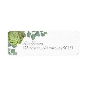 Rustic Succulent Return Address Labels