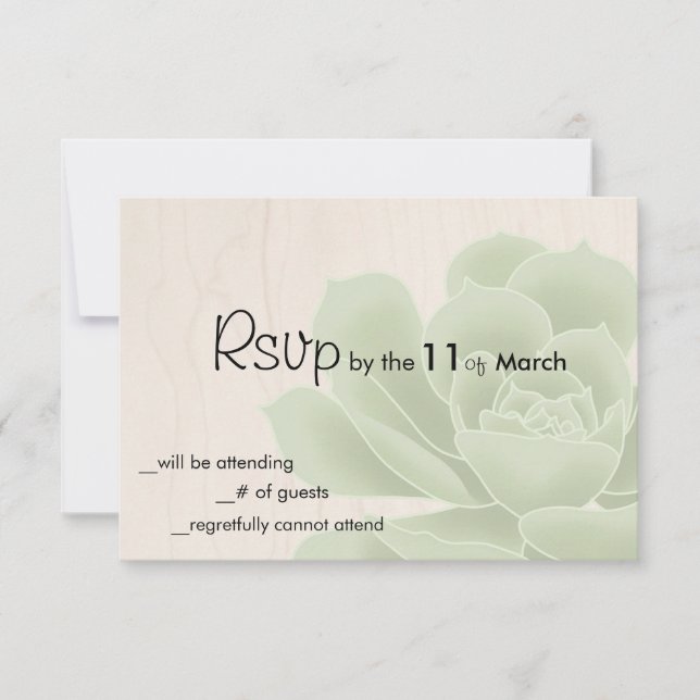 Rustic Succulent RSVP Card (Front)