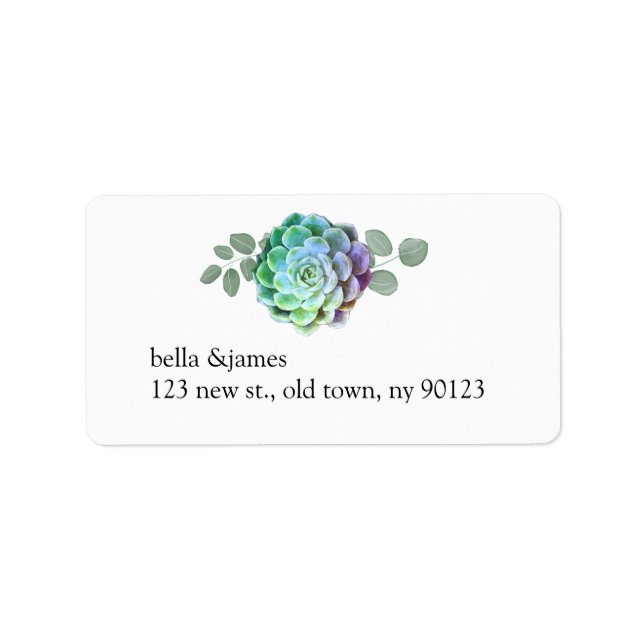 Rustic Succulent Wedding Address Labels (Front)