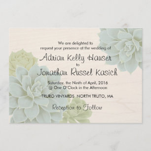 Rustic Succulent Wedding Invitation