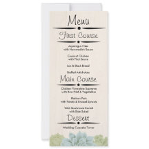 Rustic Succulent Wedding Reception Menu
