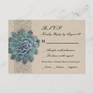 Rustic Succulent Wedding RSVP Card