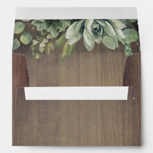 Rustic Succulents Greenery Envelope