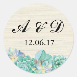 Rustic Succulents Rustic Lights Stickers Label