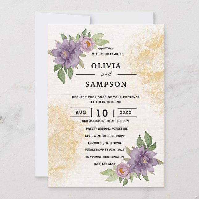 Rustic Summer aesthetic Wildflower Wedding Invitation (Front)