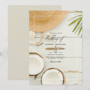Rustic Summer Beach Wedding Invitation