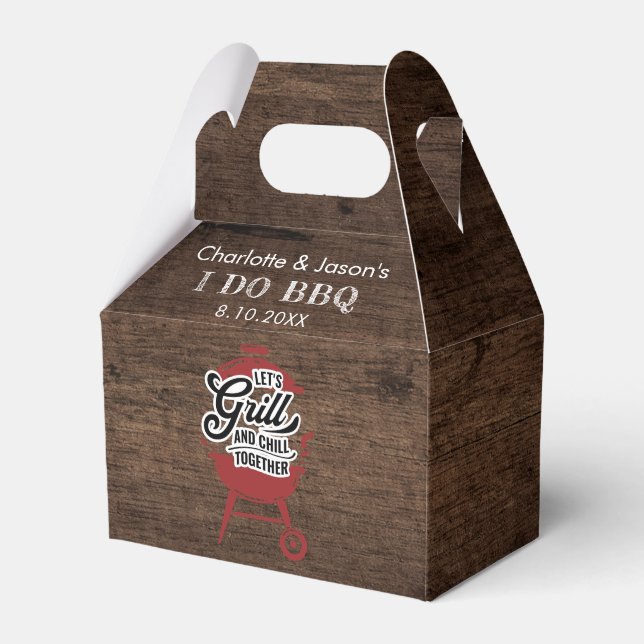 Rustic Summer Engagement Party BBQ Favor Box (Front Side)