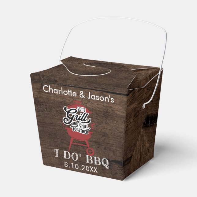 Rustic Summer Engagement Party I Do BBQ Favor Box (Front Side)