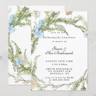 Rustic Summer Fern Bridesmaids Luncheon Invitation