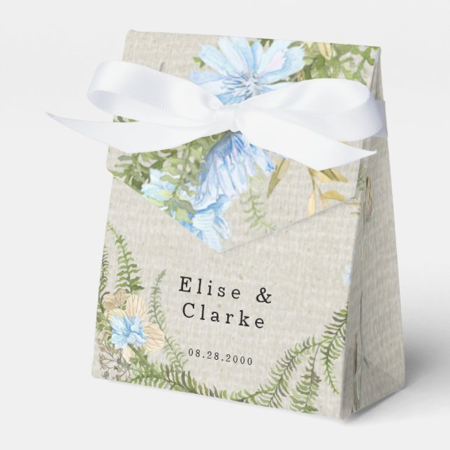 Rustic Summer Fern Wreath Wedding Favor Box (Front Side)