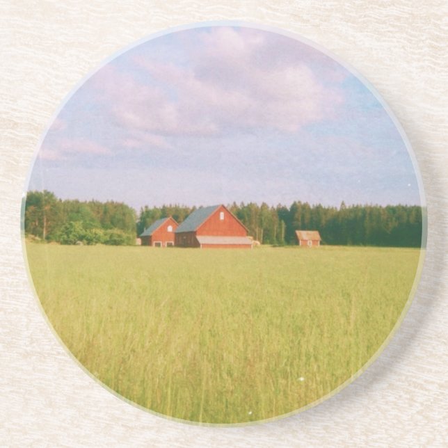 Rustic summer field, Helsingia, Sweden Coaster (Front)