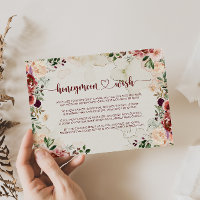 Rustic Summer Floral Calligraphy Honeymoon Wish