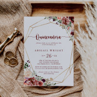 Rustic Summer Floral Calligraphy Quinceañera