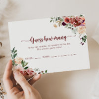 Rustic Summer Floral Guess How Many Game Card