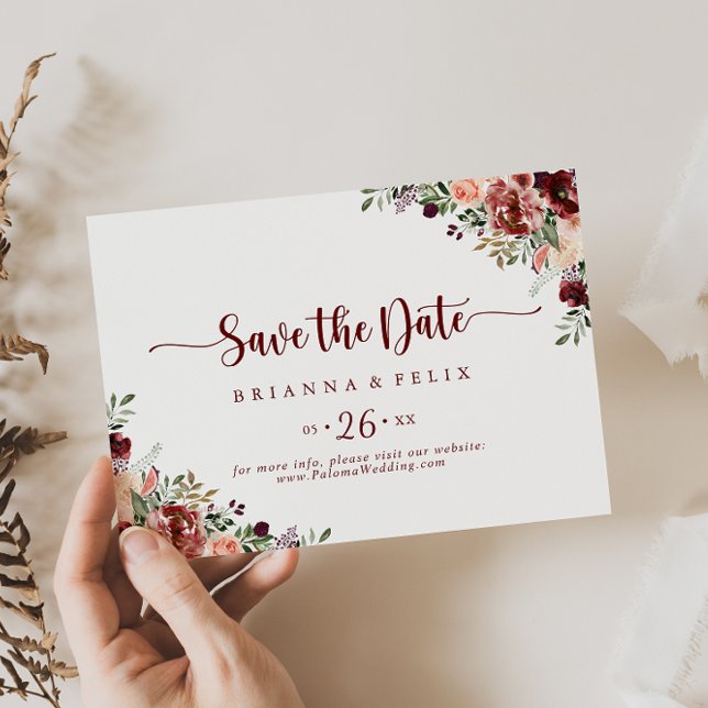 Rustic Summer Floral Horizontal Wedding   Save The Date (Creator Uploaded)