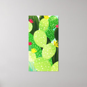 Rustic Summer Greenery Succulent Glitter Canvas Print