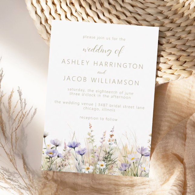 Rustic Summer Meadow Wildflower Wedding  Invitation (Creator Uploaded)