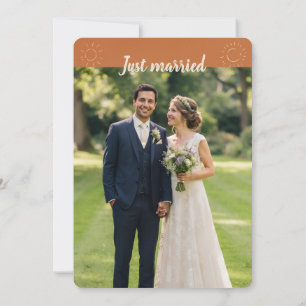 Rustic Sun & Wildflower Photo Wedding Invitation