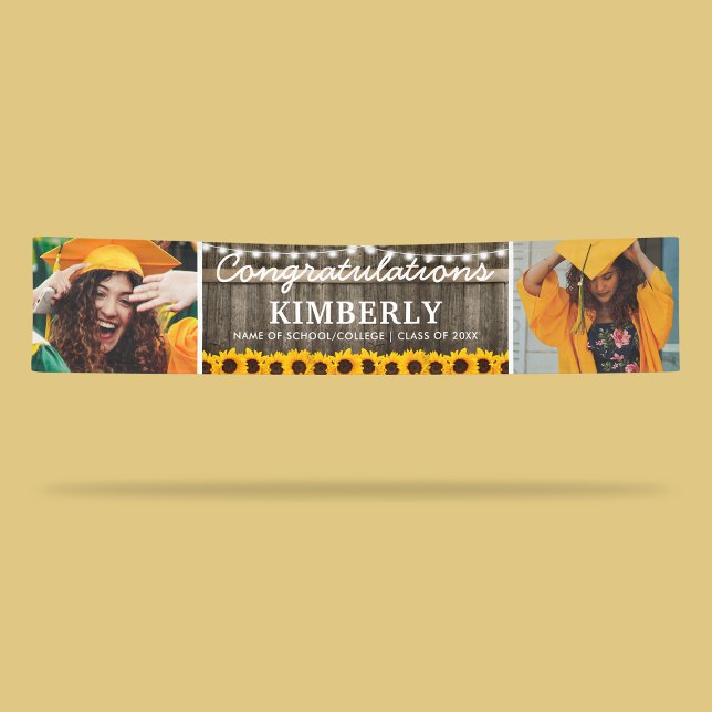 Rustic Sunflower 2025 Graduation 2 Photo Banner (Creator Uploaded)