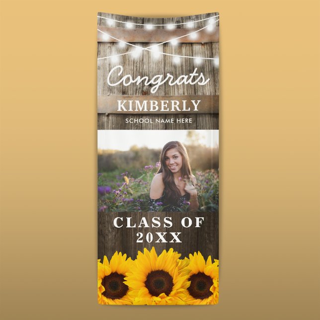 Rustic Sunflower 2026 Graduation Photo Door Banner (Creator Uploaded)
