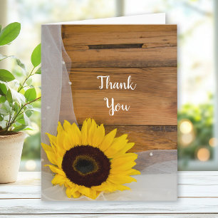 Rustic Sunflower and Bridal Veil Country Thank You