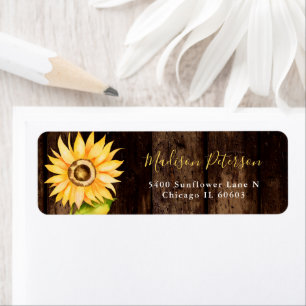 Rustic Sunflower Anniversaire Adresse de retour