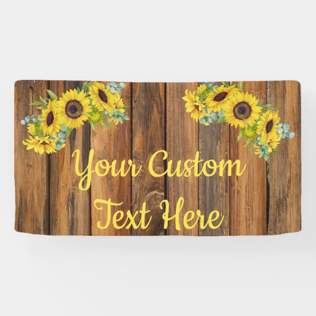 Rustic Sunflower Anniversary Party Photobooth Prop Banner (Horizontal)