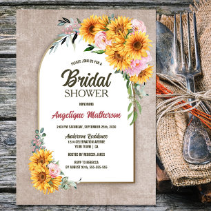Rustic Sunflower Arch Bridal Shower Invitation