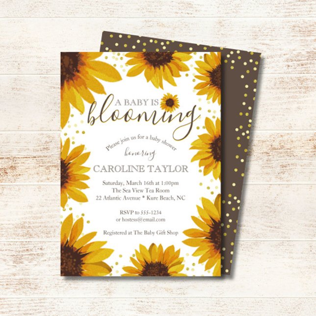 Rustic Sunflower Baby is Blooming Shower Invitation (Creator Uploaded)