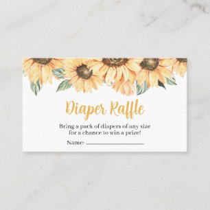 Rustic Sunflower Baby Shower Diaper Raffle Business Card
