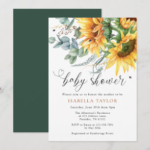 Rustic Sunflower Baby Shower Invitation