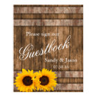 Rustic Sunflower Barn Wood Guestbook Sign | Zazzle