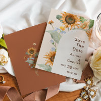 Rustic Sunflower Beige Arch Wedding Flat