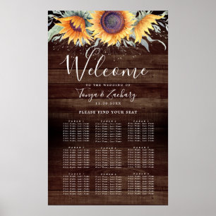 Rustic Sunflower Bloom 9 Table Seating Chart