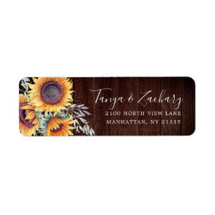 Rustic Sunflower Bloom   Return Address