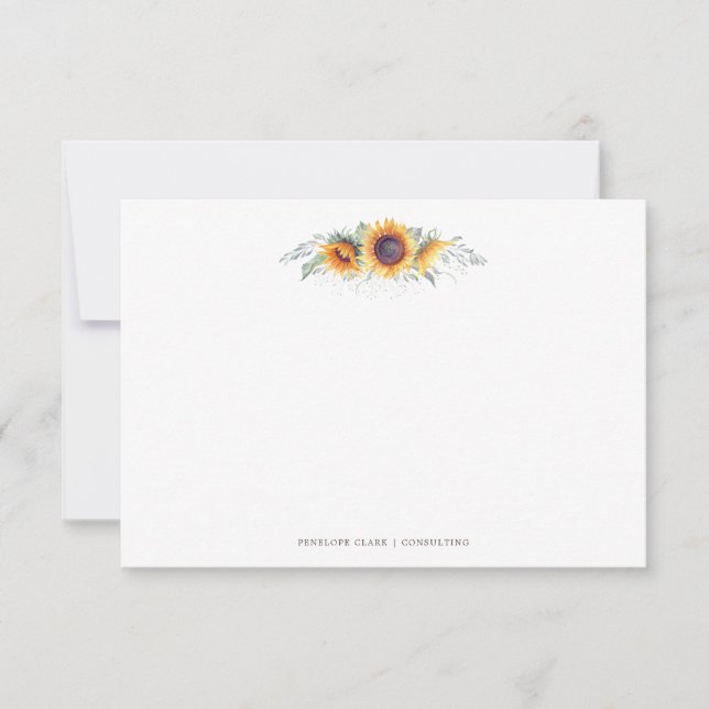 Rustic Sunflower Bloom | Stationary Card (Front)