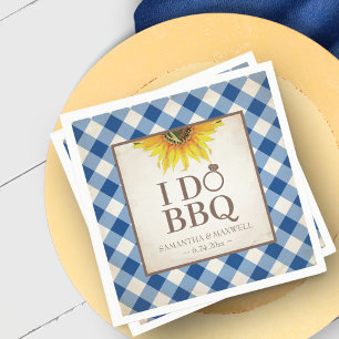 Rustic Sunflower Blue I Do BBQ Napkin