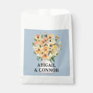 Rustic Sunflower Bouquet Watercolor Favour Bag