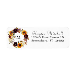 Rustic Sunflower & Bourgogne 1Floral Adresse de re