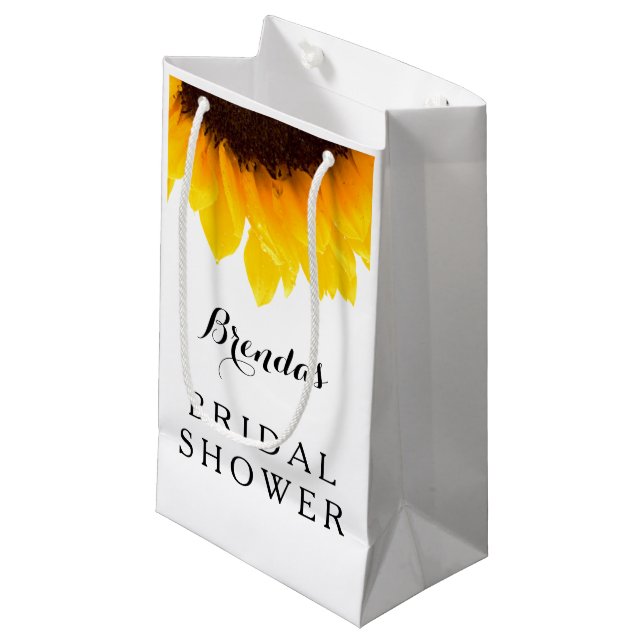 Rustic Sunflower | Bridal Shower Gift Bag (Front Angled)