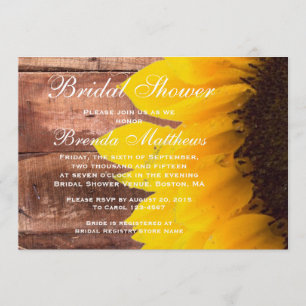 Rustic Sunflower Bridal Shower Invitation