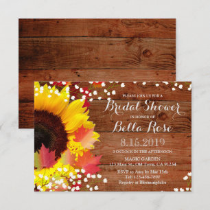 Rustic Sunflower Bridal Shower Invitation