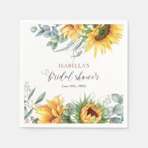 Rustic Sunflower Bridal Shower Napkin